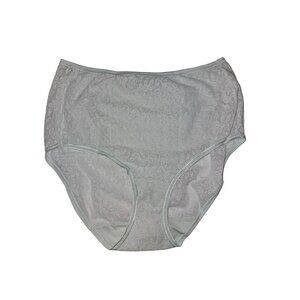 Vanity Fair Womens Seafoam Mint Green Lace Brief Granny Panty Size 8